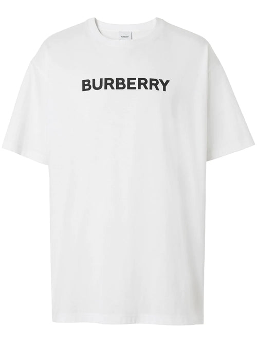 Logo Print White Cotton T-shirt