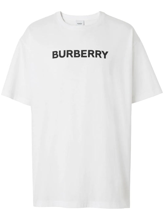 Logo Print White Cotton T-shirt