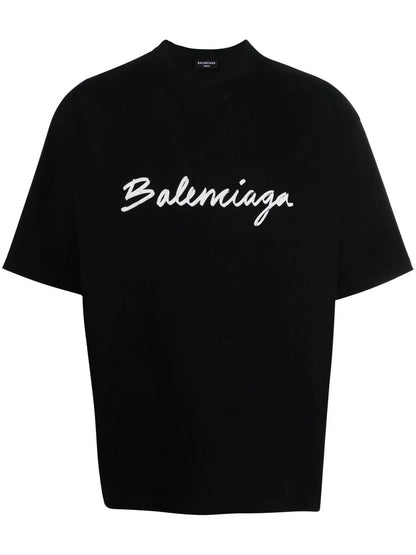 Brush Logo Black Oversize T-shirt