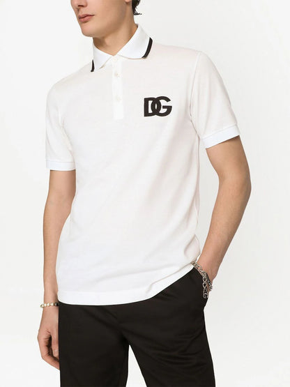 Logo Print White Polo shirt