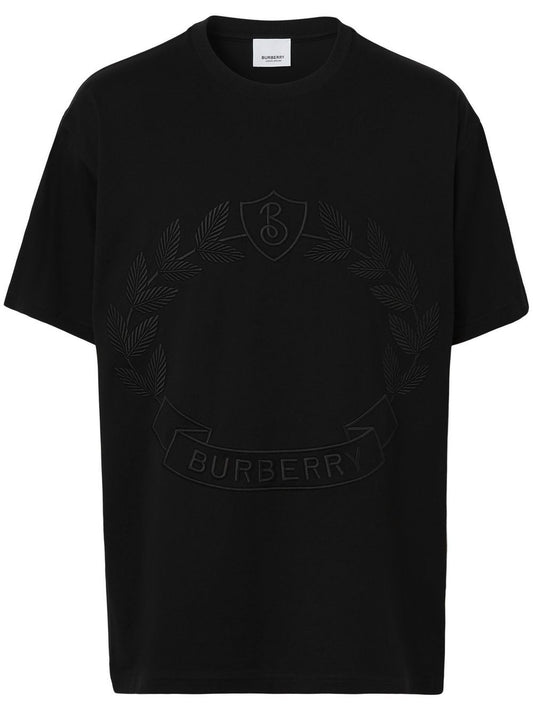 Oak Leaf Crest Black Cotton T-shirt