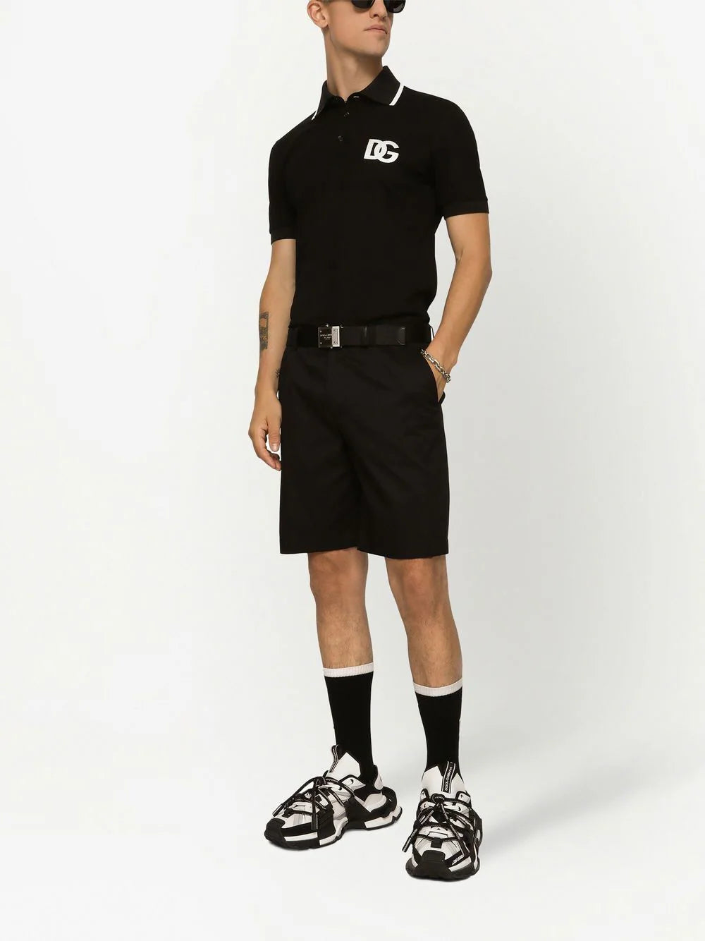 Logo Print Black Polo shirt