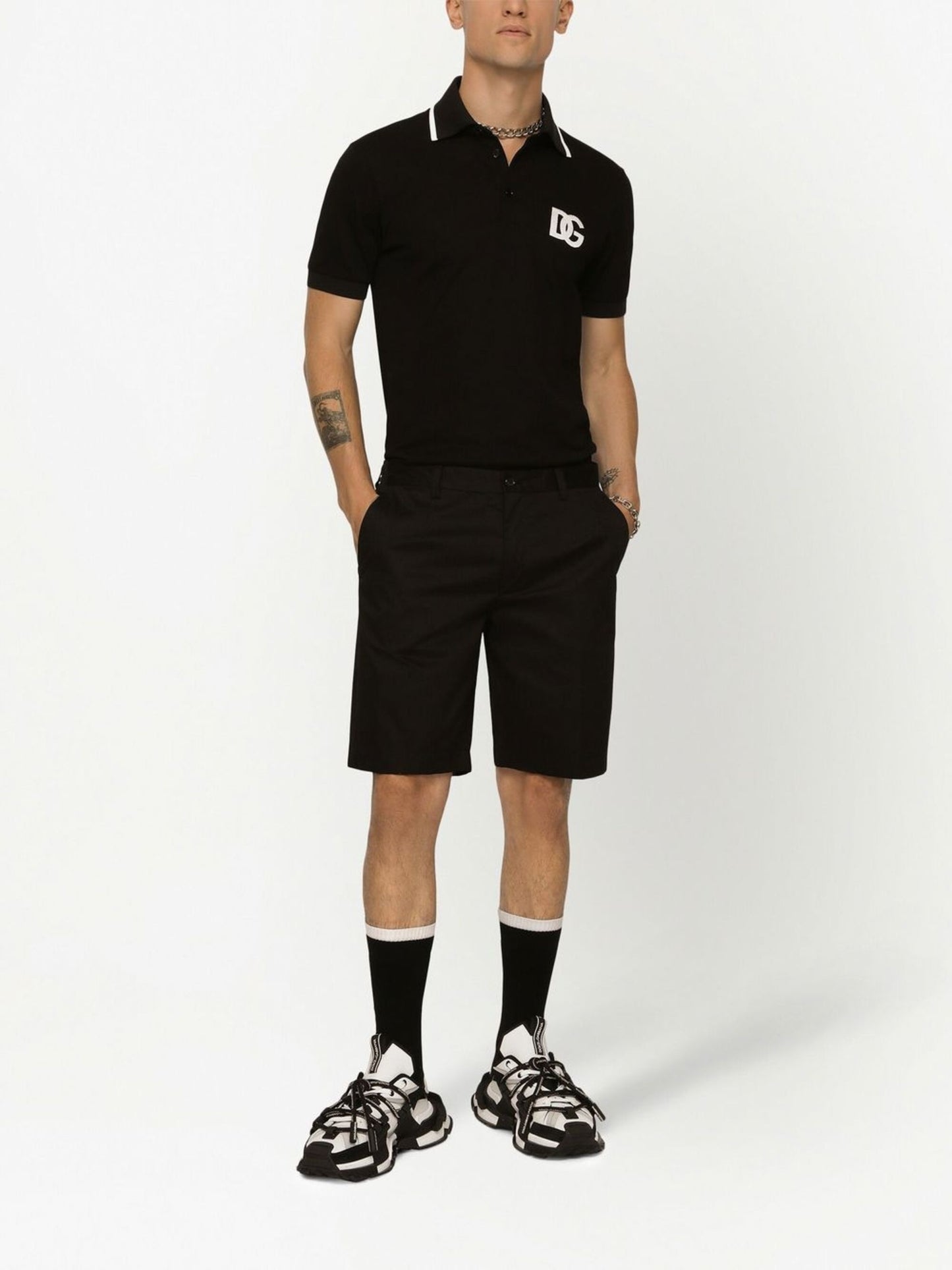 Logo Print Black Polo shirt