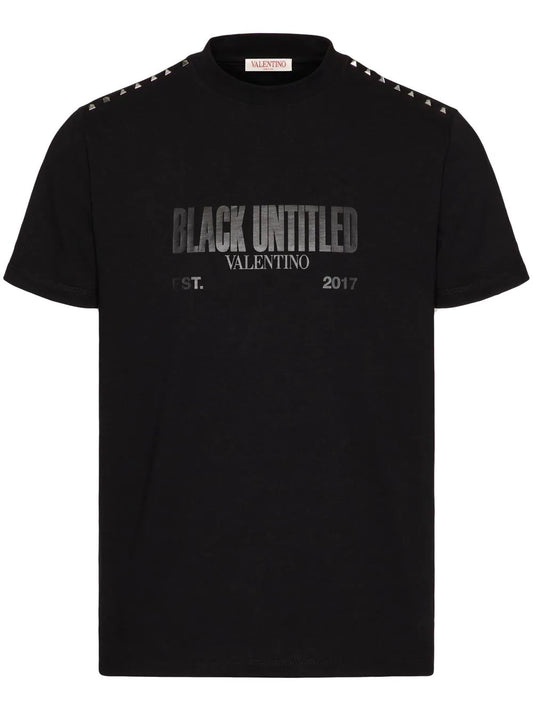 Black Untitled Studded Cotton T-shirt