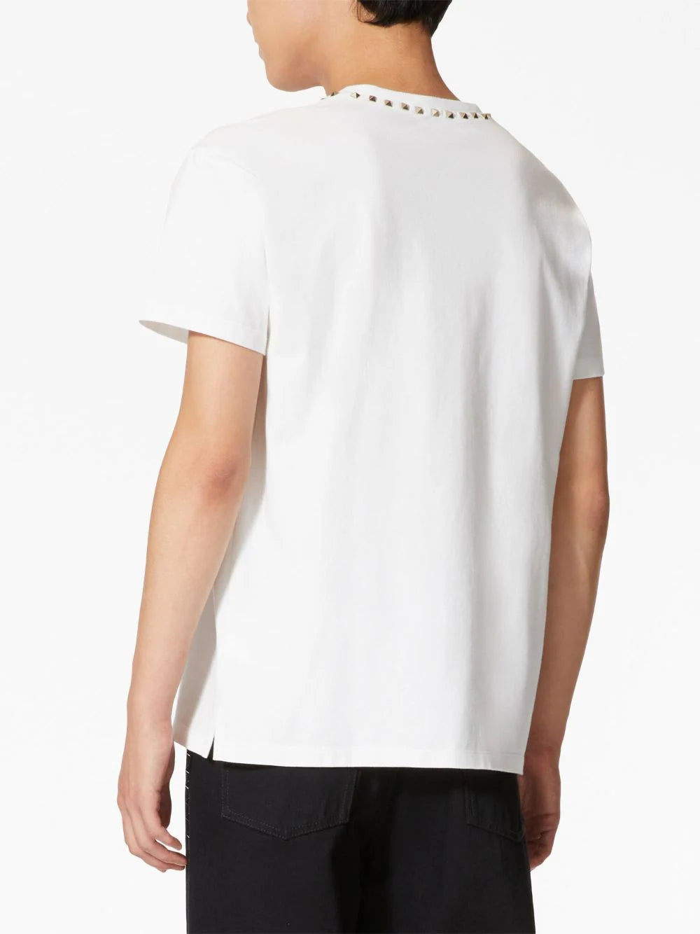 Untitled Stud-embellished White Cotton T-shirt