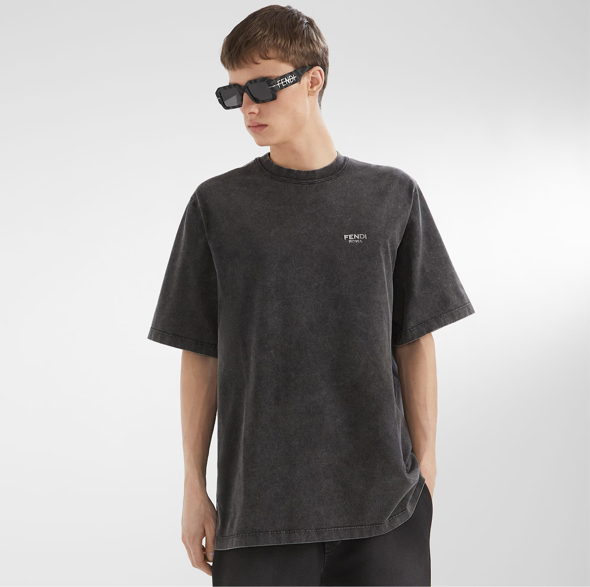 Black Washed Cotton Jersey T-shirt - Exclusive Wear