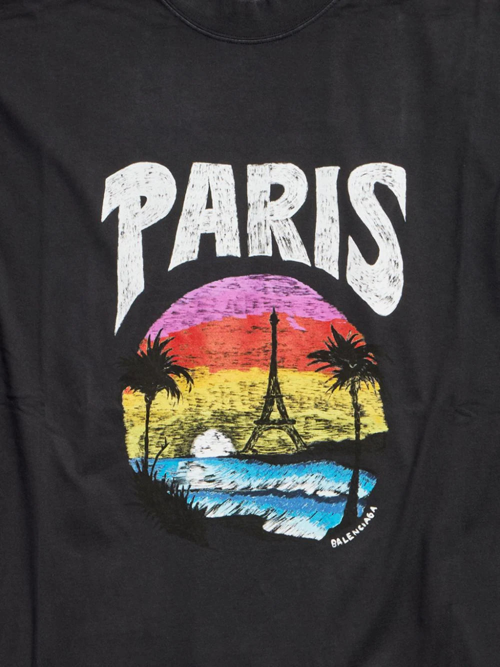 Paris Tropical Logo Black T-shirt