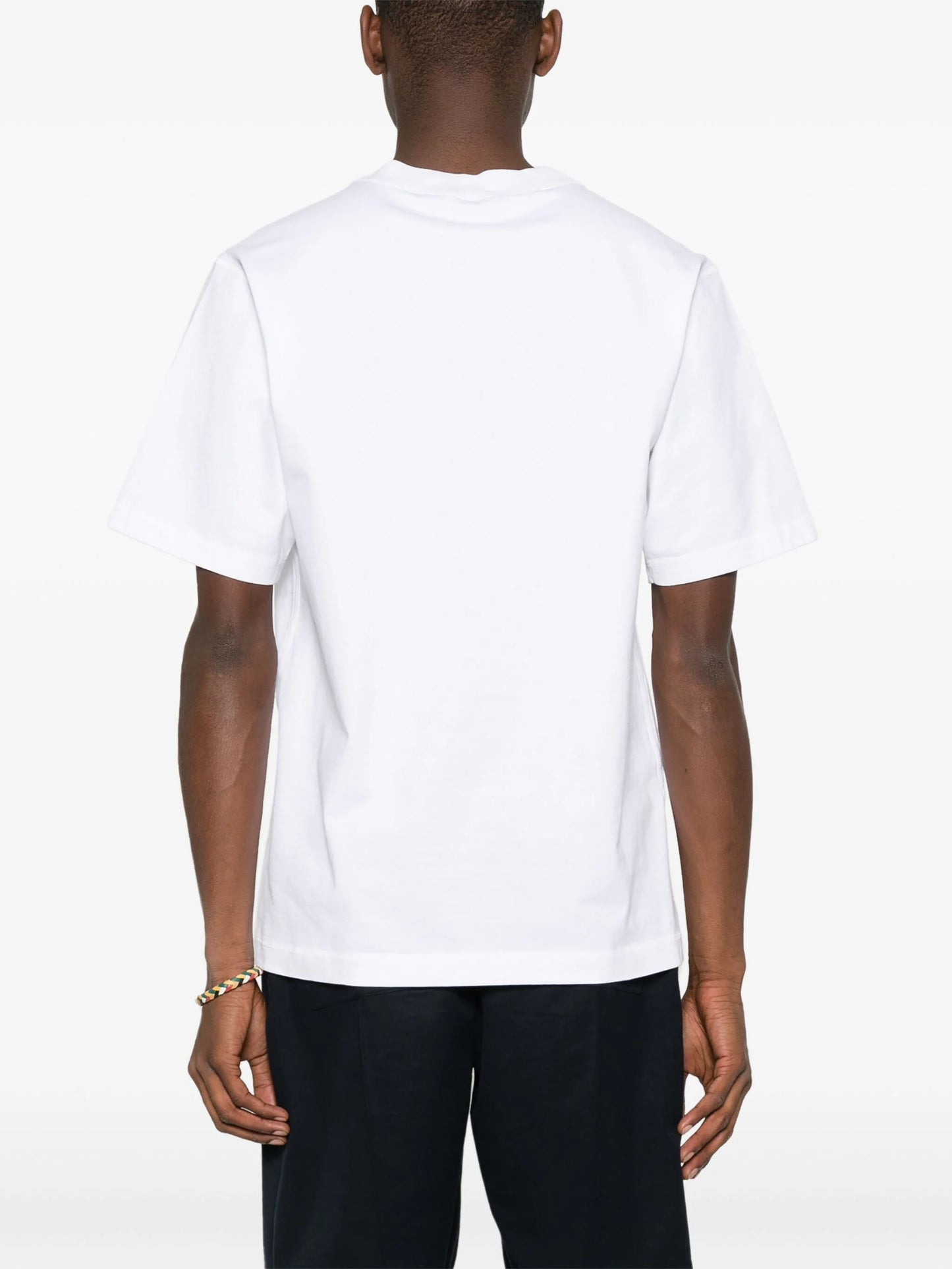 Anchor-print White Cotton T-shirt