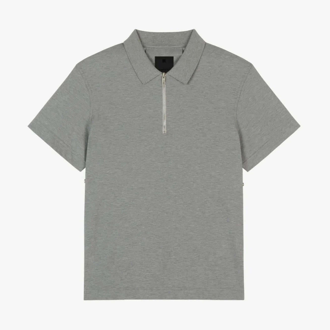 Grey Polo in Mercerized Cotton Piqué