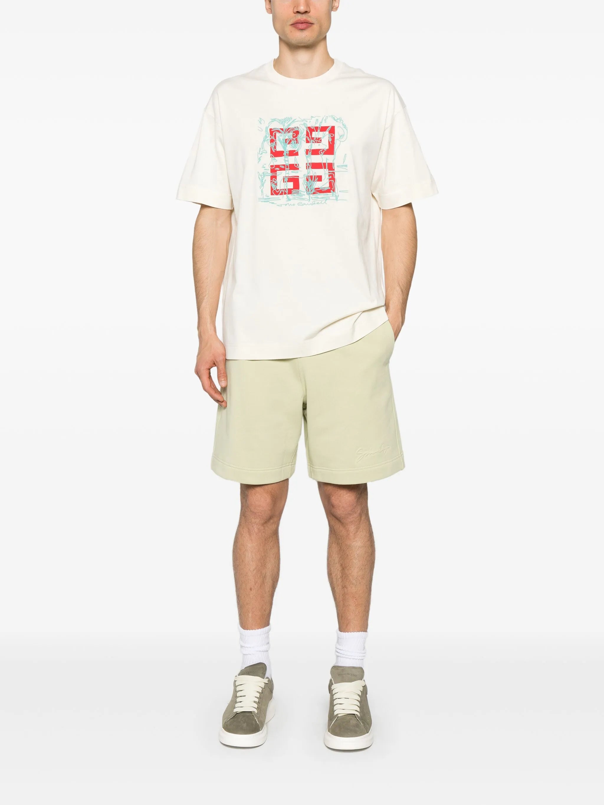 4G logo-embroidery White T-shirt - Exclusive Wear