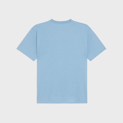 WASHED BLUE T-SHIRT IN COTTON JERSEY