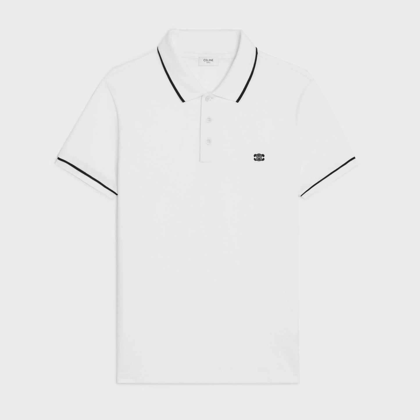 TRIOMPHE EMBROIDERY WHITE POLO SHIRT