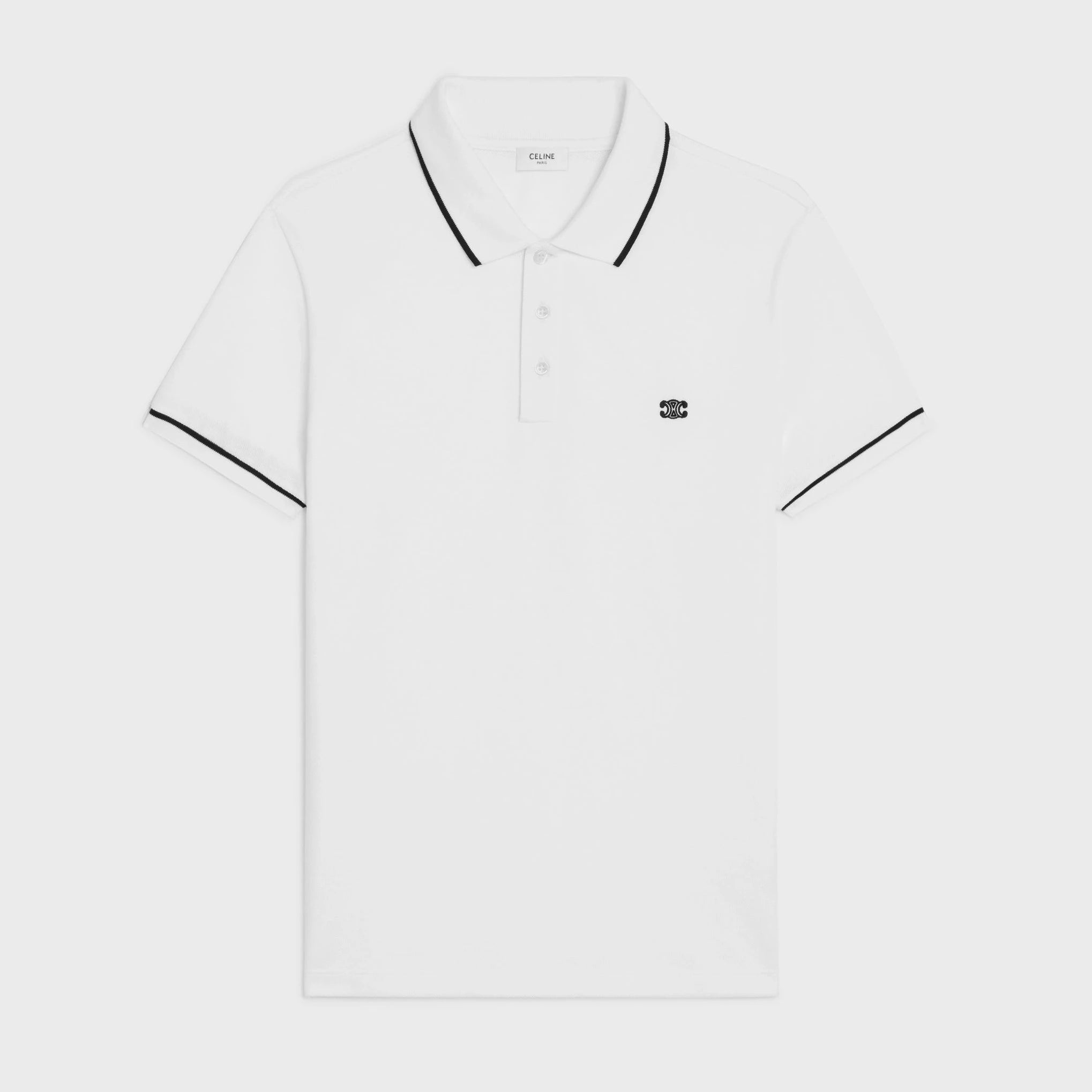 TRIOMPHE EMBROIDERY WHITE POLO SHIRT - Exclusive Wear