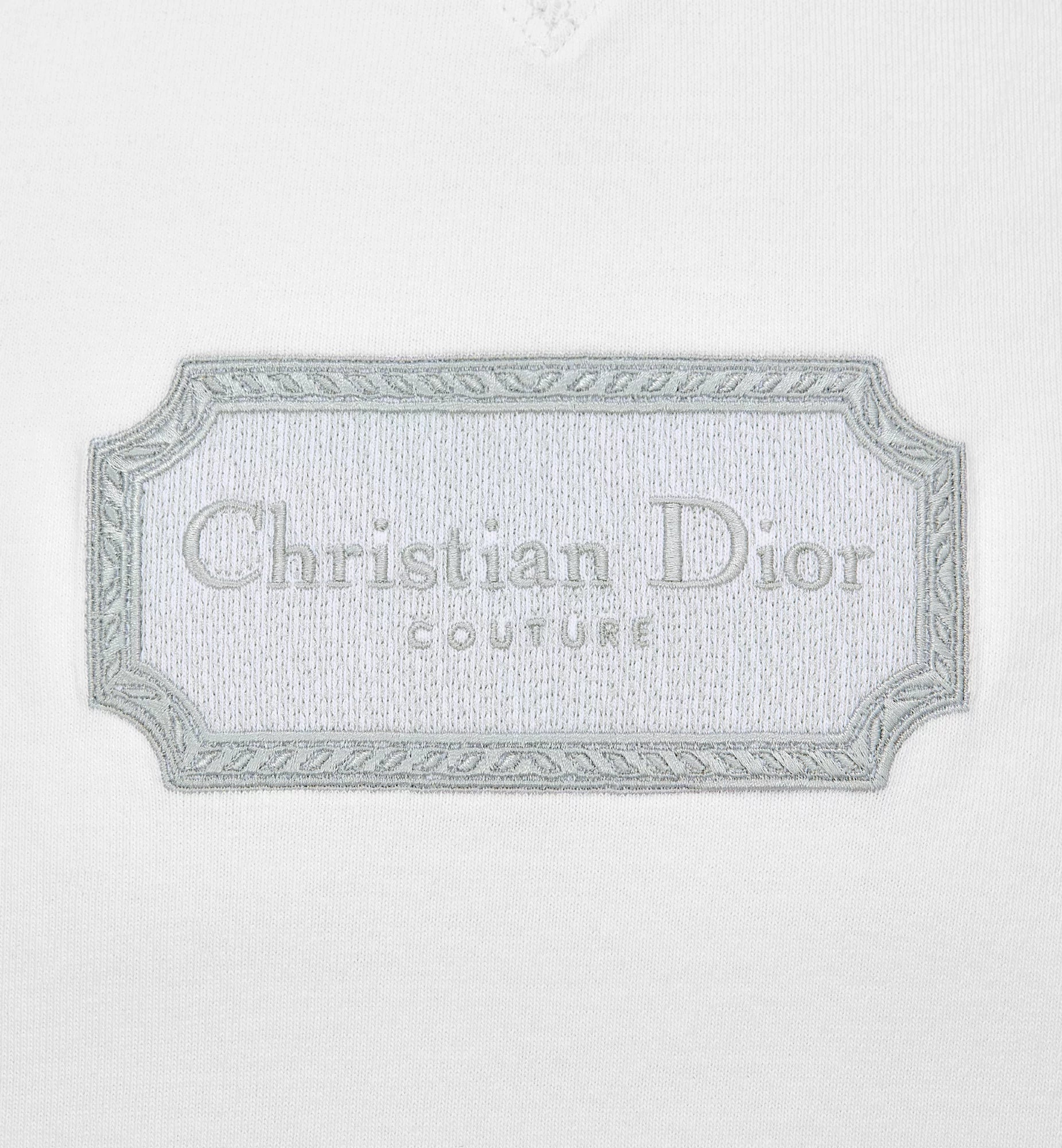 Couture Relaxed Fit White T-shirt with Embroidery
