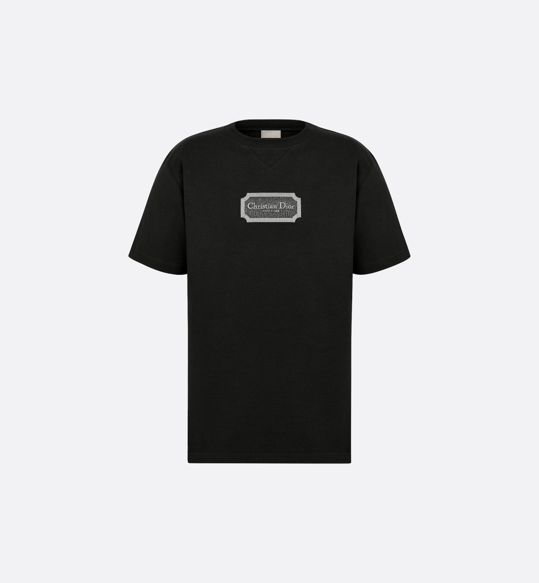 Couture Relaxed Fit Black T-shirt with Embroidery - Exclusive Wear