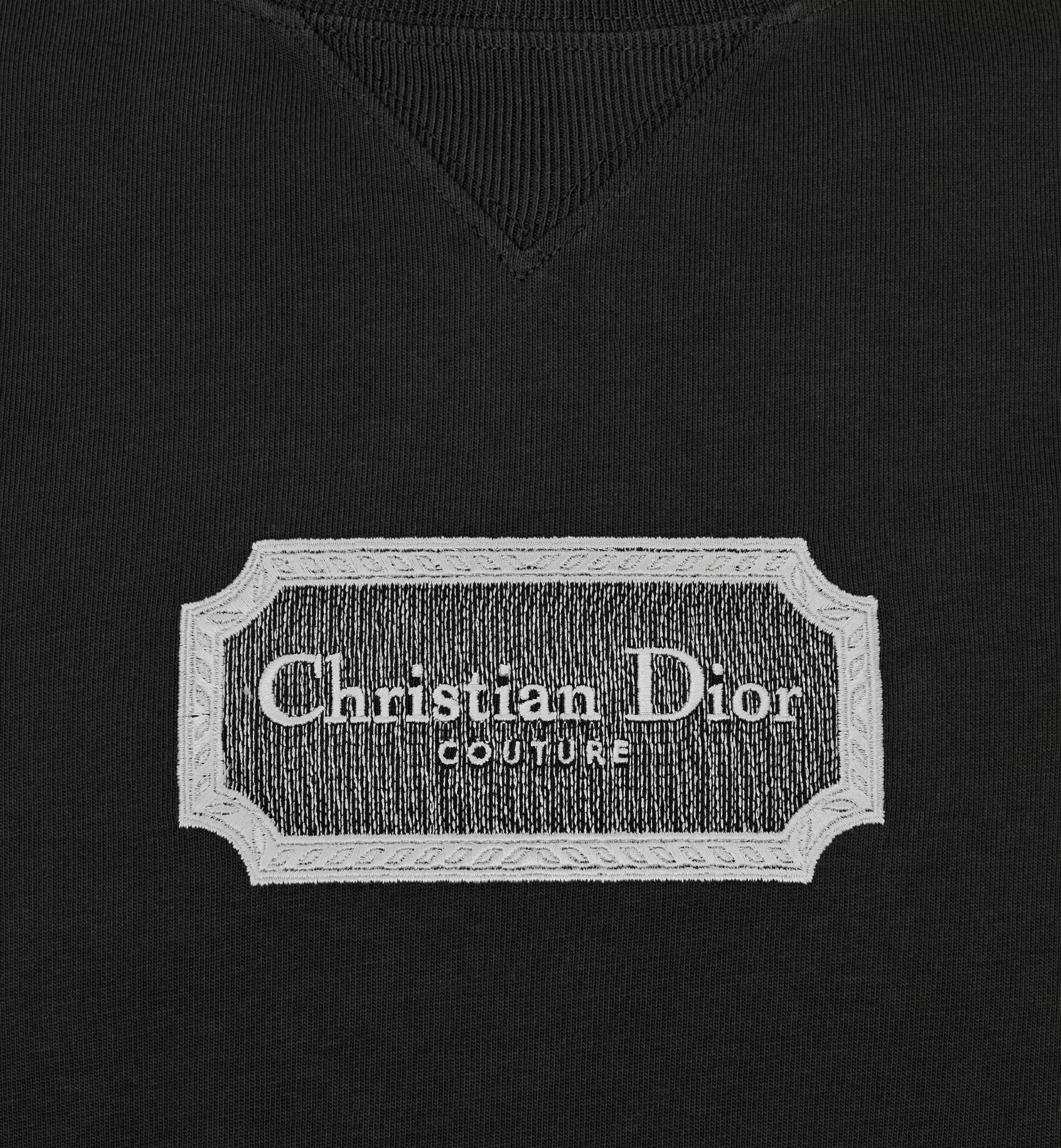 Couture Relaxed Fit Black T-shirt with Embroidery - Exclusive Wear