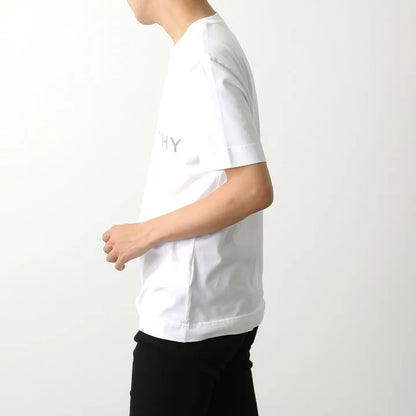 Reflective Logo Print Slim Fit White T-shirt