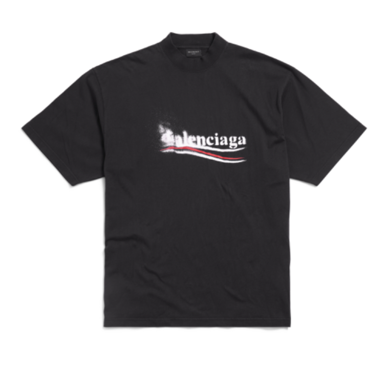 Political Stencil Black Oversized T-shirt - Exclusive Wear