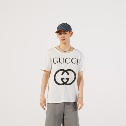 GG Interlocking White Oversize T-shirt