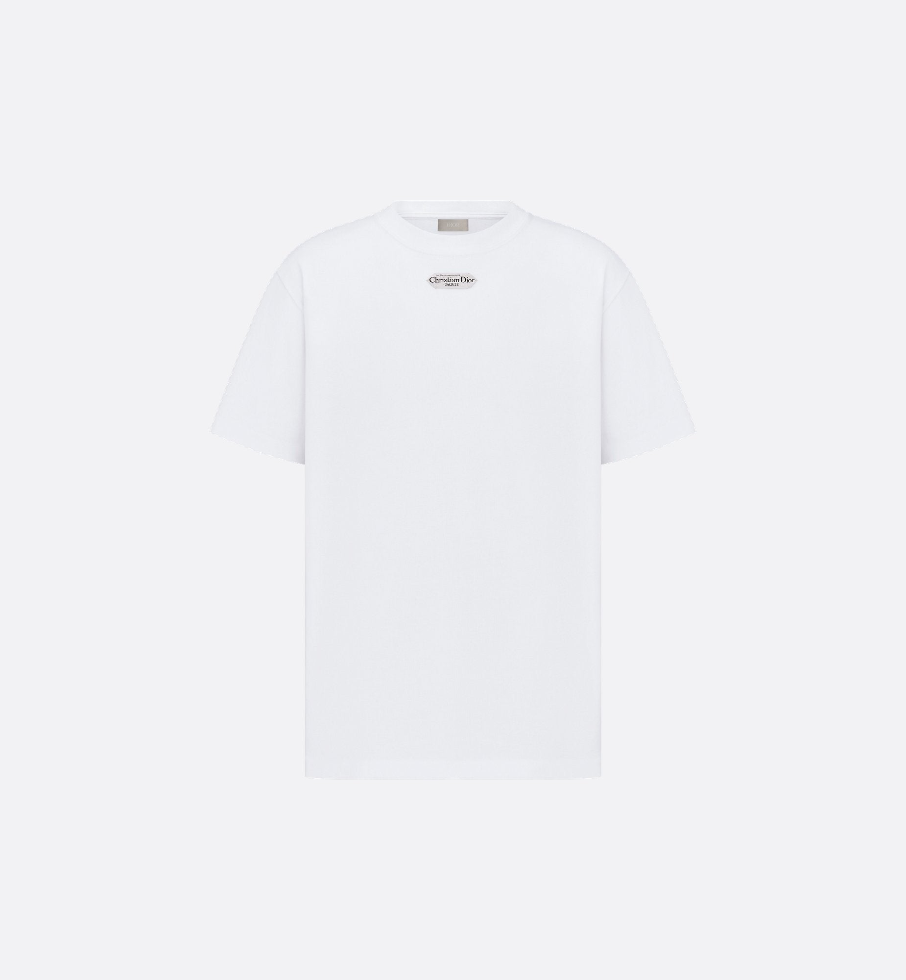 Relaxed Fit White Cotton T-shirt with Tag
