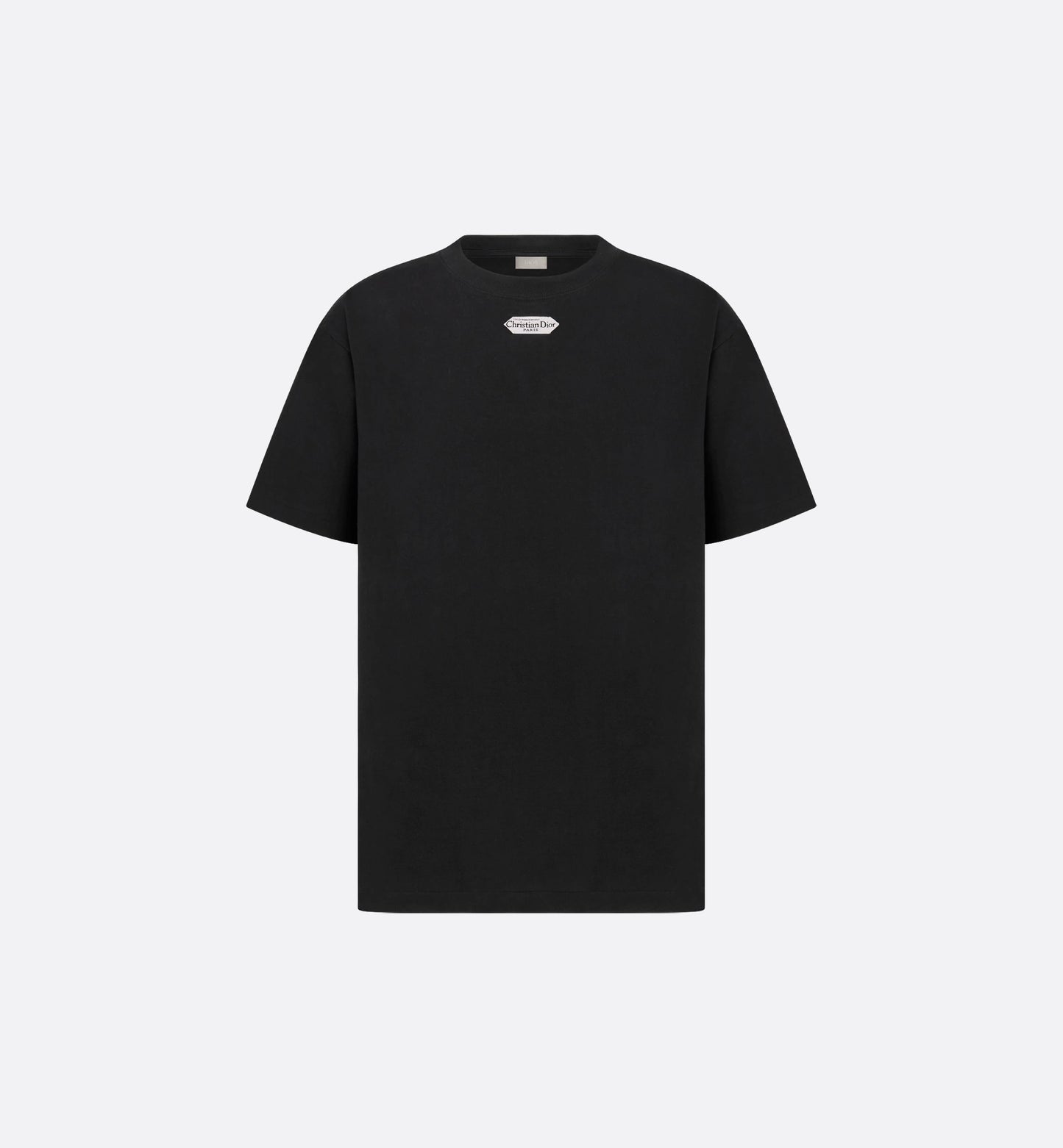 Relaxed Fit Black Cotton T-shirt with Tag