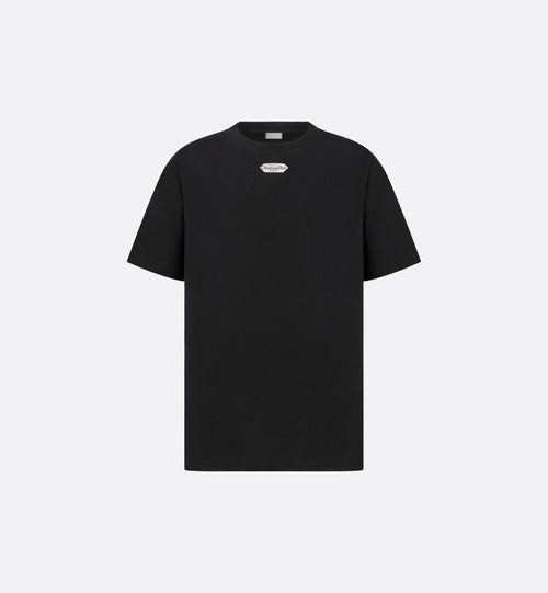 Relaxed Fit Black Cotton T-shirt with Tag