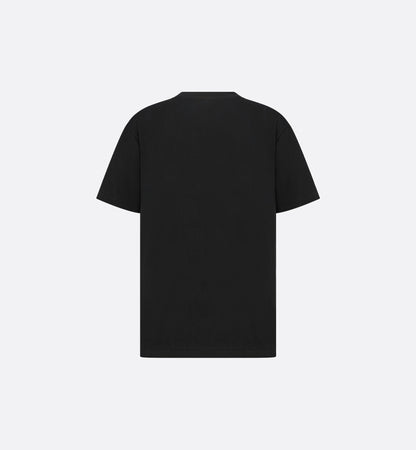 Relaxed Fit Black Cotton T-shirt with Tag