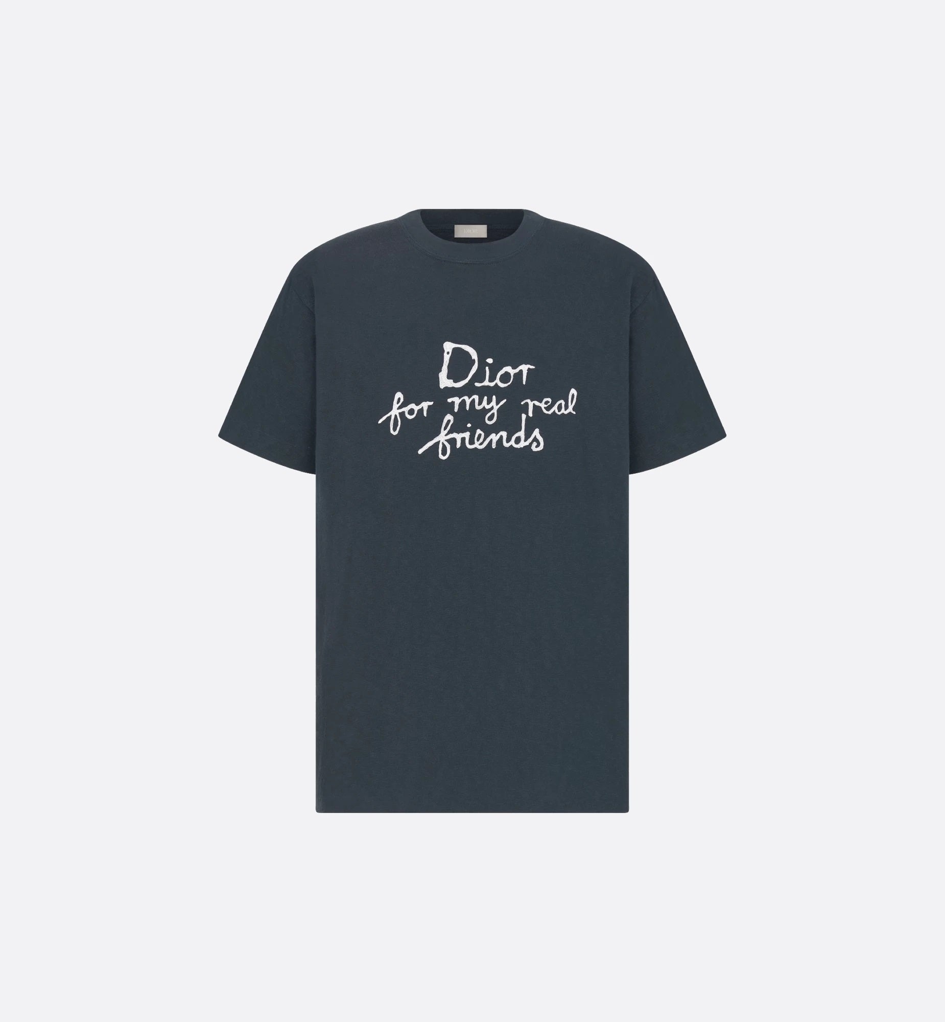 Hylton Nel For My Real Friends Embroidered Navy Blue T-shirt - Exclusive Wear