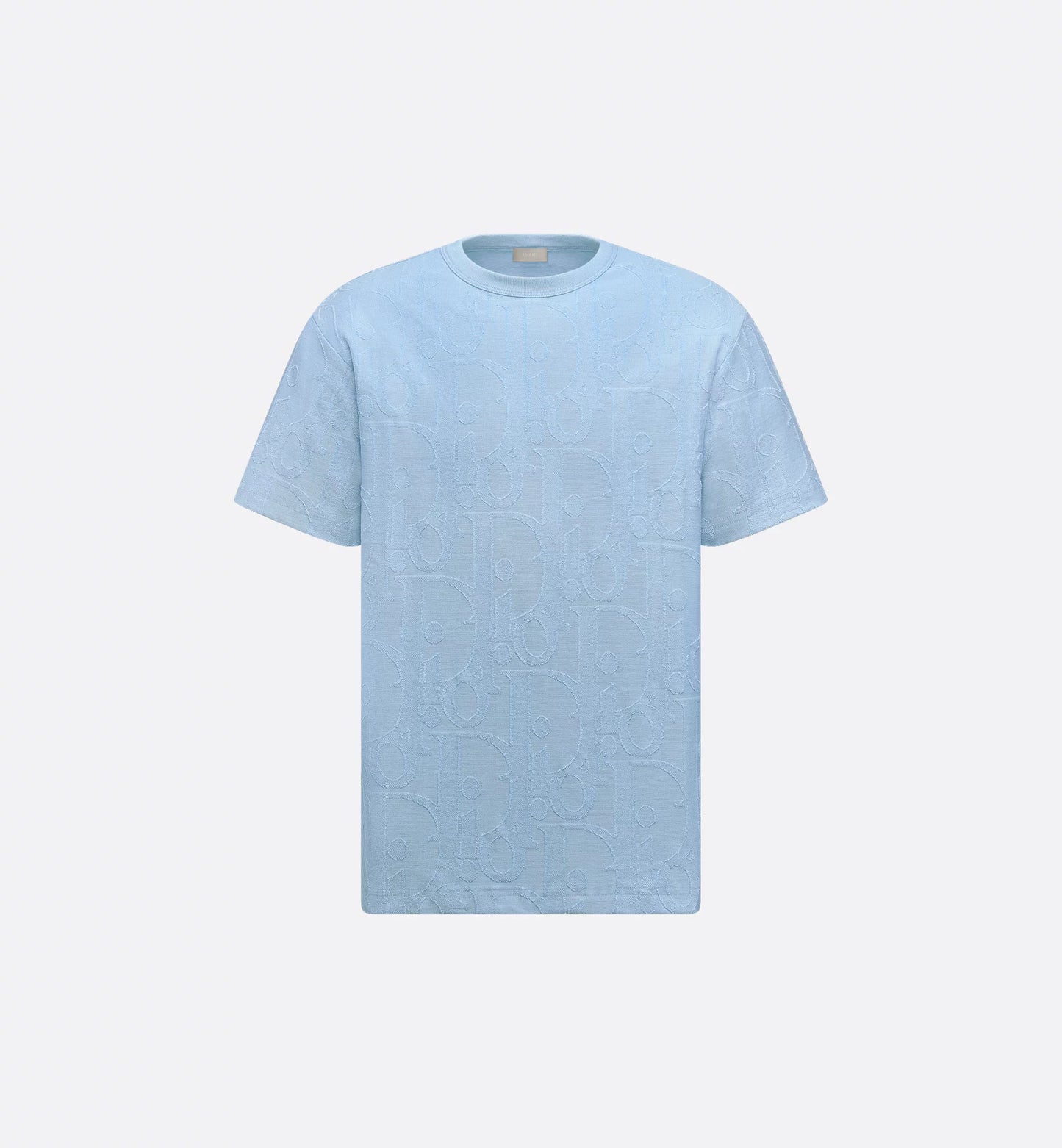 Blue Relaxed Fit Oblique Motif Cotton T-shirt