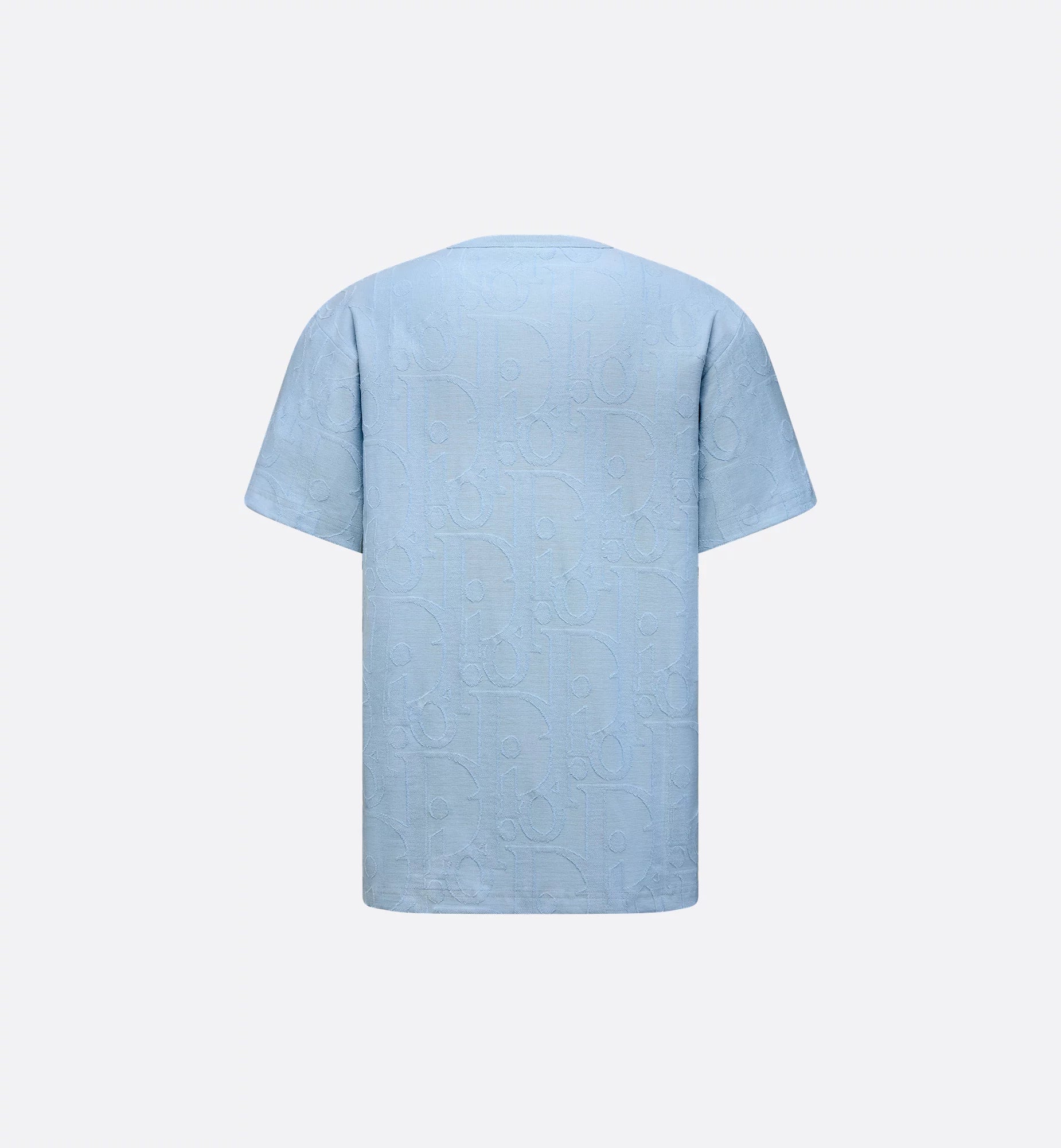 Blue Relaxed Fit Oblique Motif Cotton T-shirt