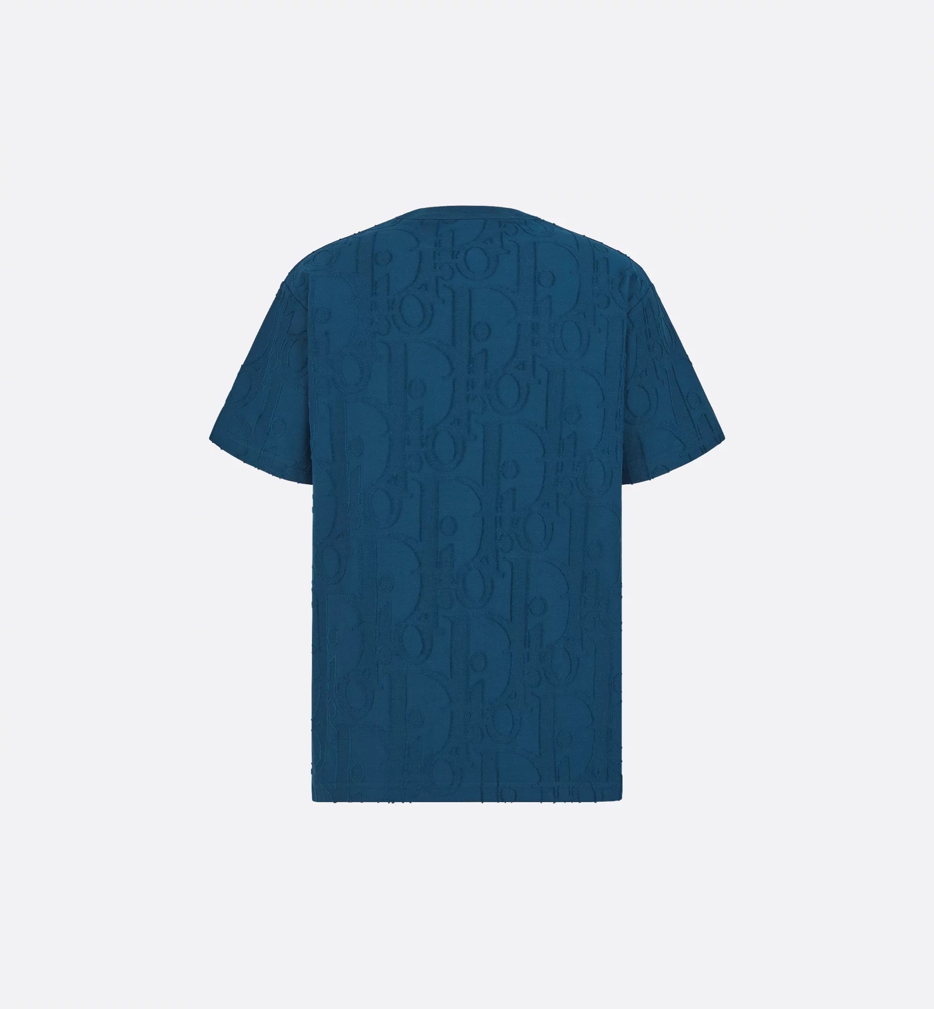 Deep Blue Relaxed Fit Oblique Motif Cotton T-shirt
