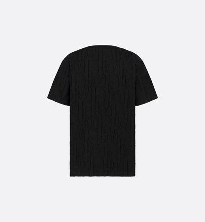 Black Relaxed Fit Oblique Motif Cotton T-shirt