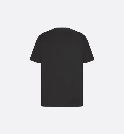 Couture Distressed-Effect Relaxed Fit Black T-shirt