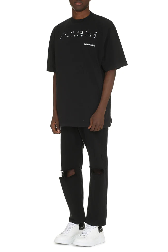 Distressed Bleed Logo Black T-shirt - Exclusive Wear