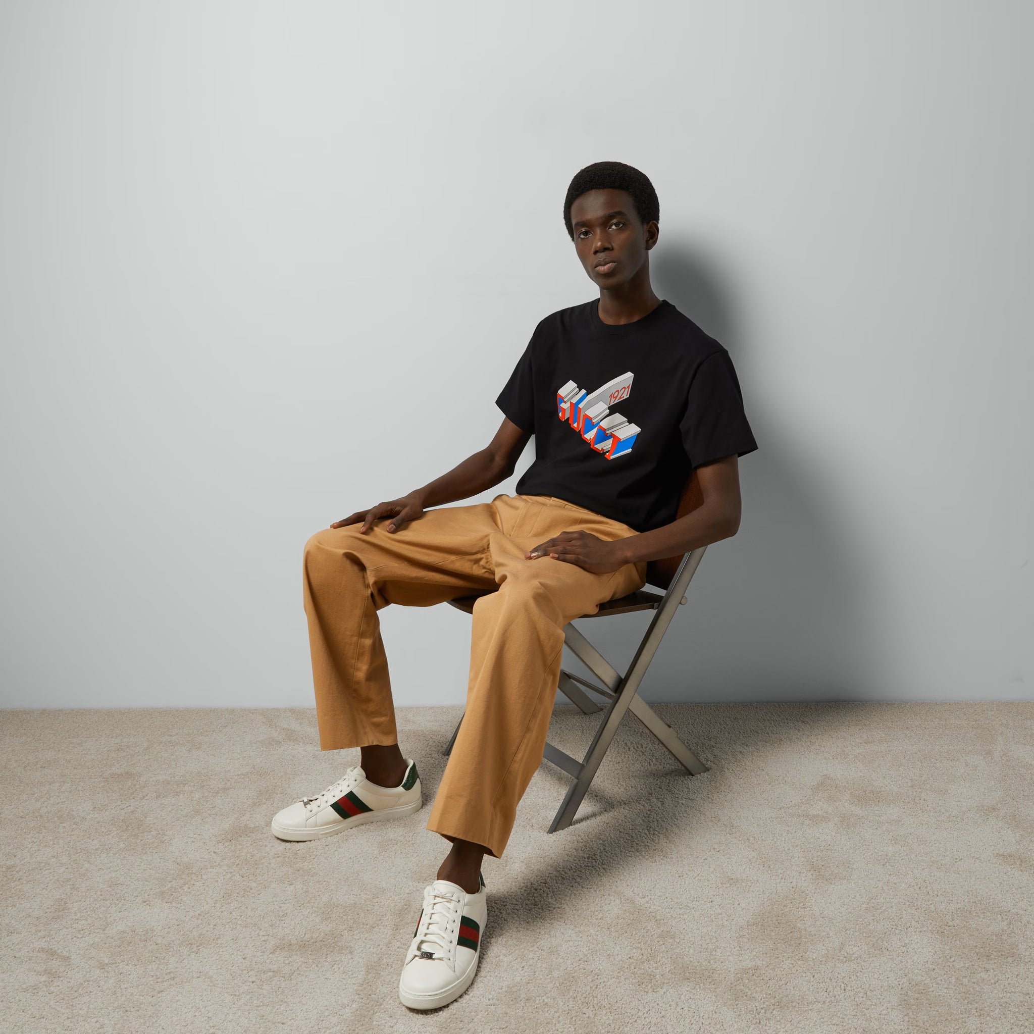 Light Cotton Jersey Black T-shirt with Print - Exclusive Wear