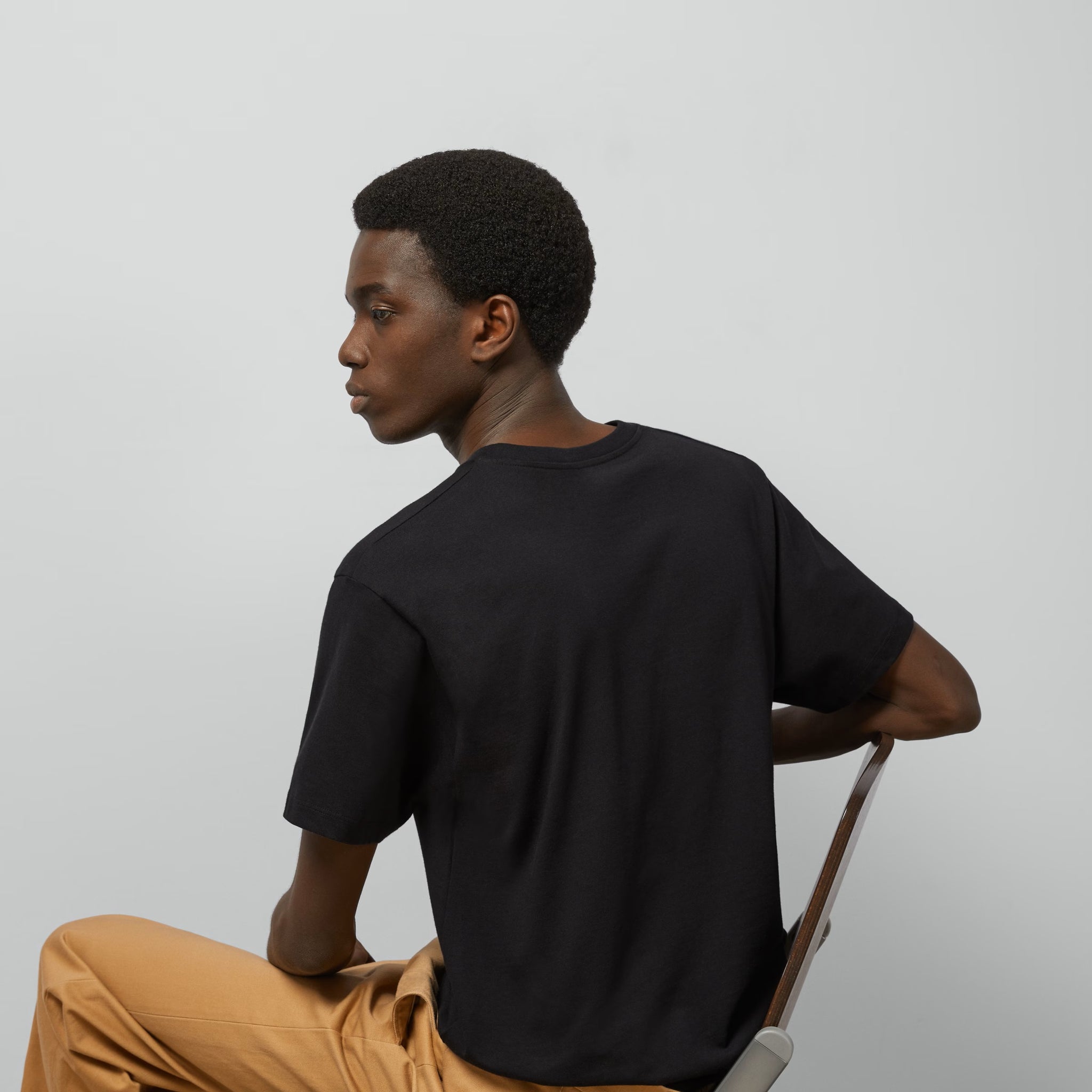 Light Cotton Jersey Black T-shirt with Print - Exclusive Wear