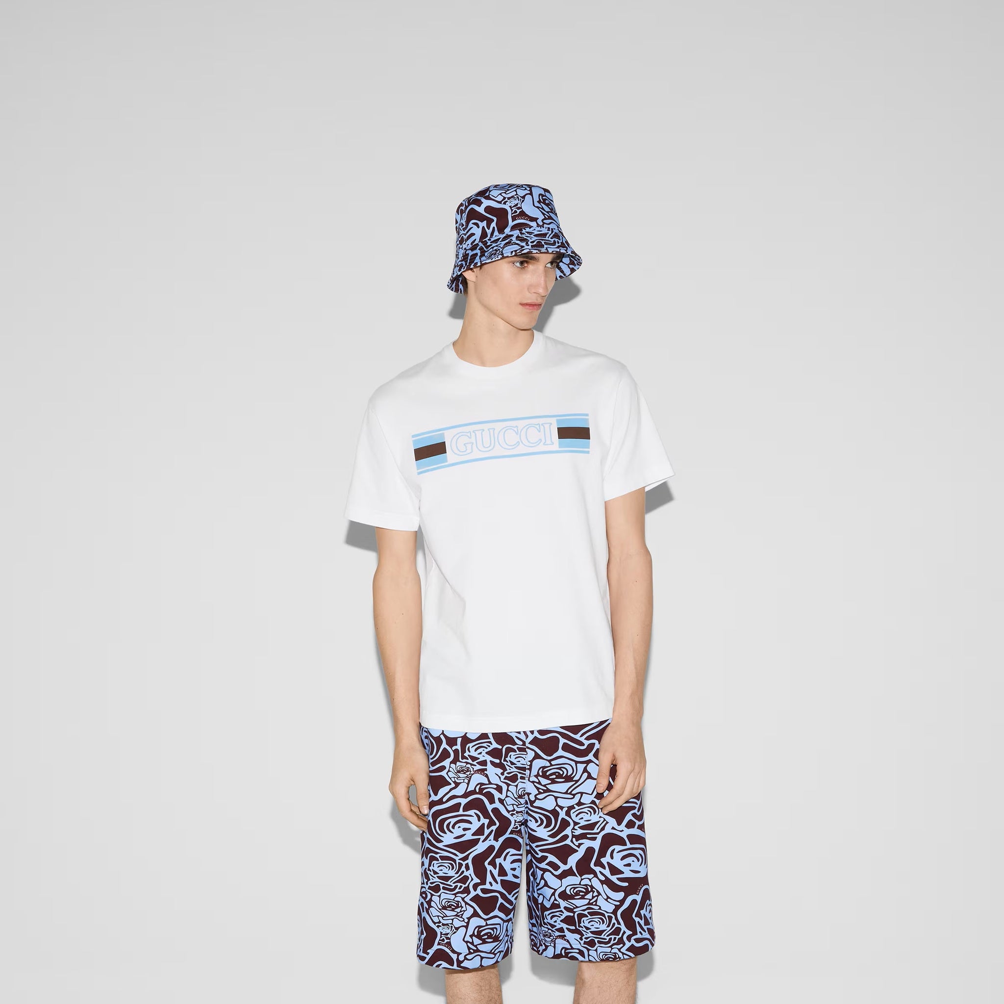Printed Cotton Jersey White T-shirt - Exclusive Wear