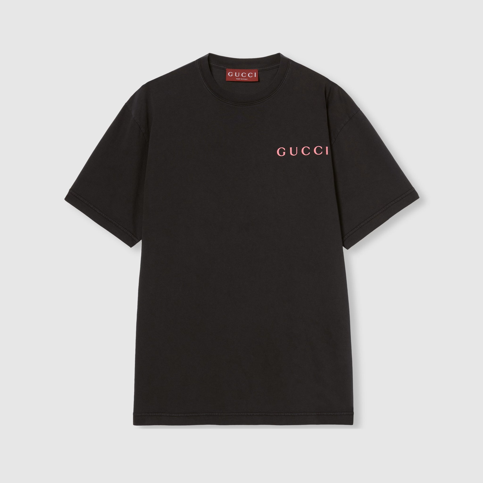 Printed Cotton Jersey Black T-shirt - Exclusive Wear