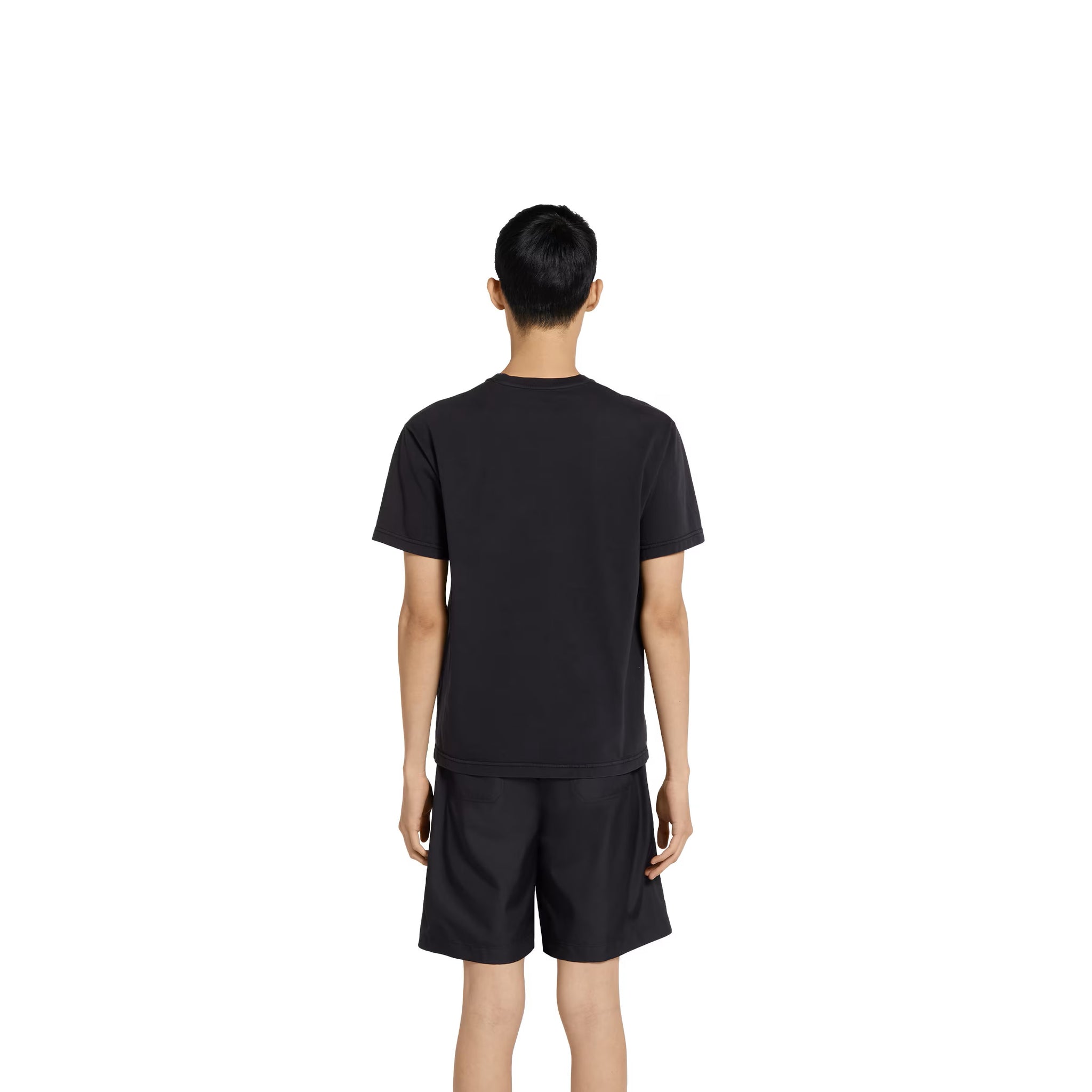 Printed Cotton Jersey Black T-shirt - Exclusive Wear
