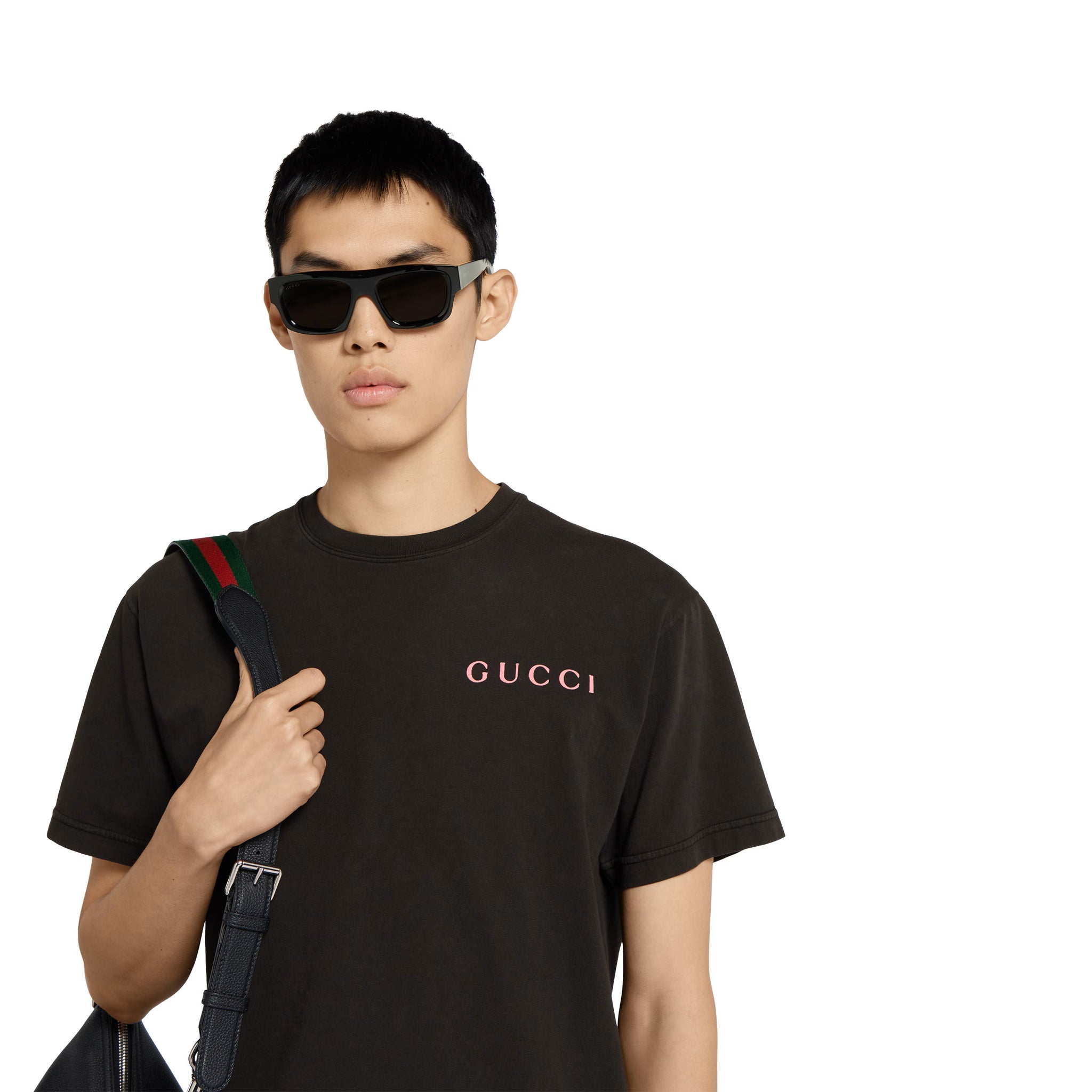 Printed Cotton Jersey Black T-shirt - Exclusive Wear