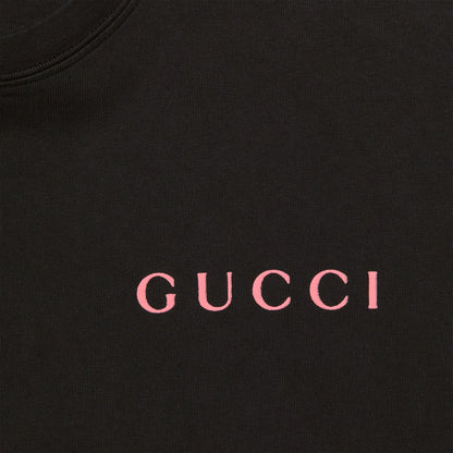 Printed Cotton Jersey Black T-shirt