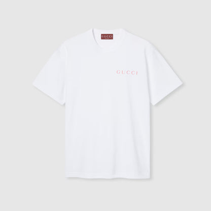 Printed Cotton Jersey White T-shirt
