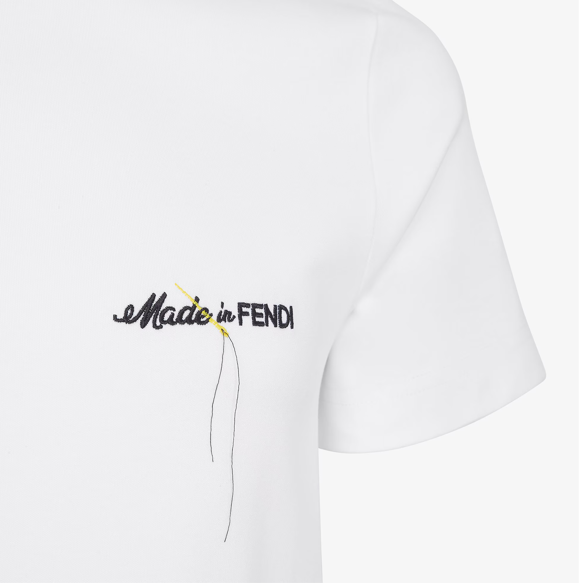White T-shirt with Embroidery on the Chest - Exclusive Wear