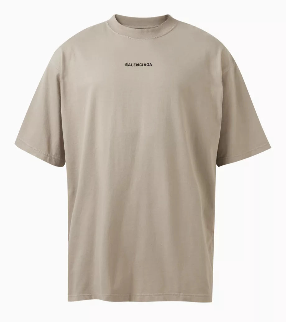 Distressed Effect Beige Oversize T-shirt - Exclusive Wear