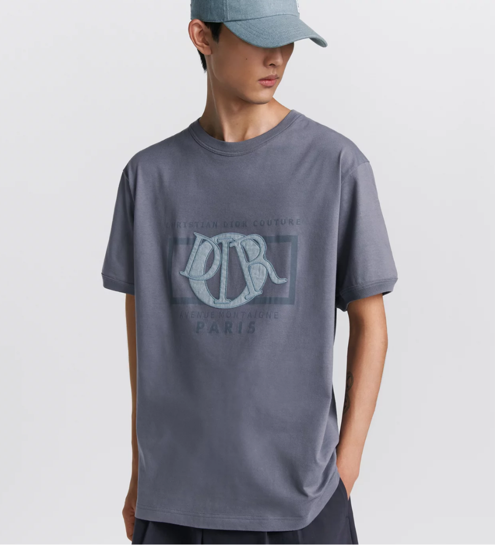 Relaxed Fit Gray Cotton Jersey T-shirt