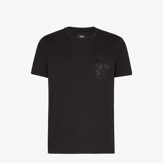 Plain Cotton Logo Black T-shirt