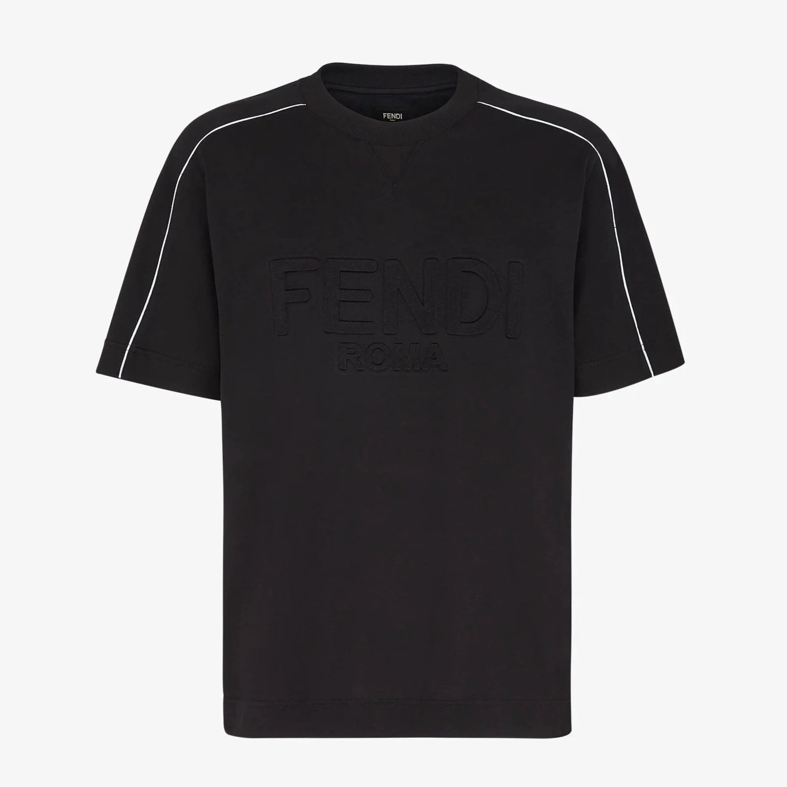 Roma Embossed-logo Black T-shirt - Exclusive Wear