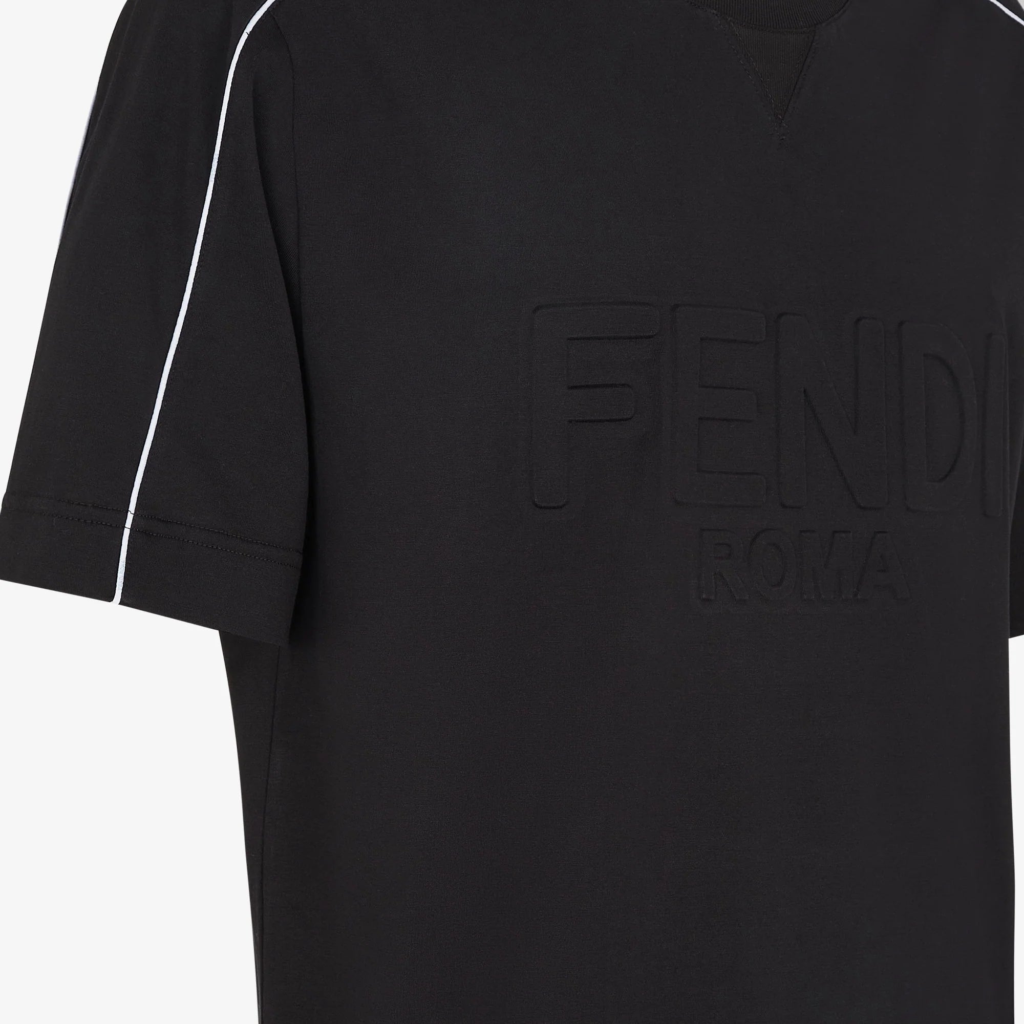 Roma Embossed-logo Black T-shirt - Exclusive Wear