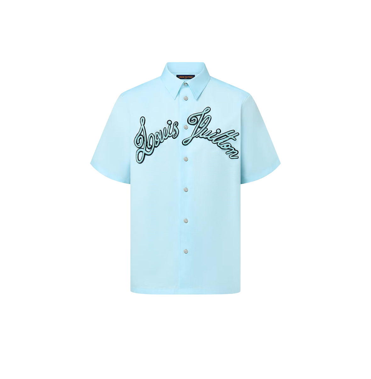 Embroidered Short-Sleeved Cotton Shirt