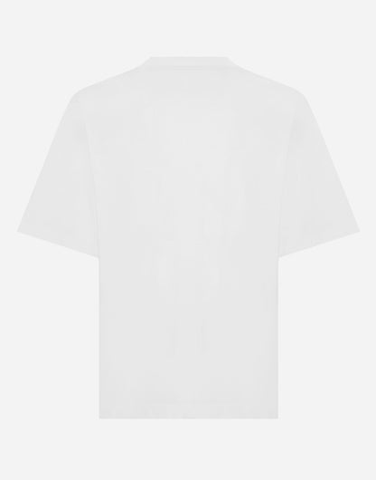 White Cotton T-shirt with DG logo print - Exclusive Wear